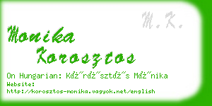 monika korosztos business card